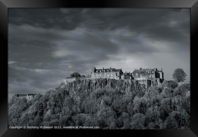 Stirling Castle black and white  Framed Print by Anthony McGeever