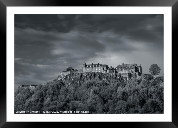 Stirling Castle black and white  Framed Mounted Print by Anthony McGeever