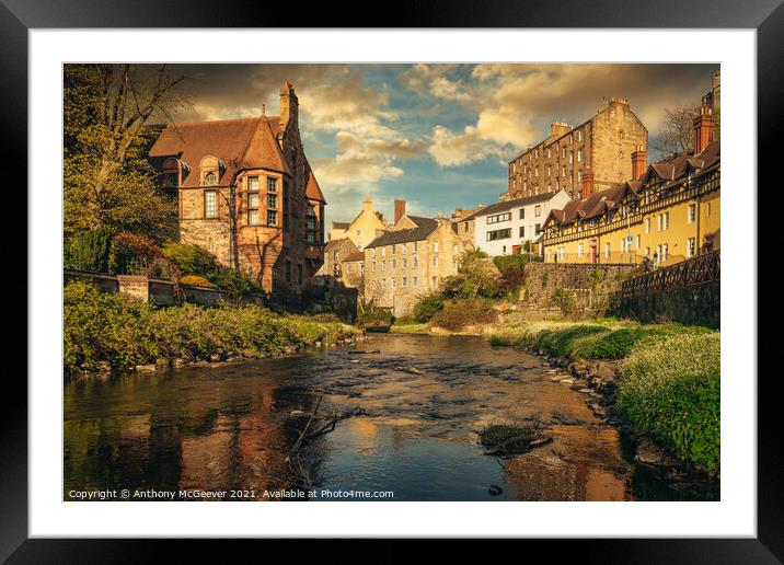 Dean Village Edinburgh  Framed Mounted Print by Anthony McGeever