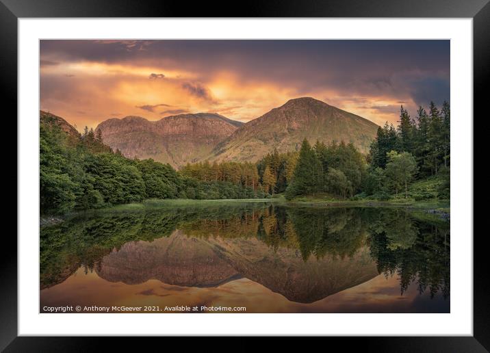 Torren Lochan Reflections Framed Mounted Print by Anthony McGeever