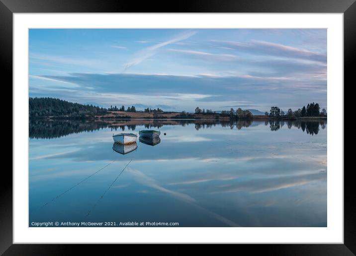 Reflections on Loch Rusky Framed Mounted Print by Anthony McGeever
