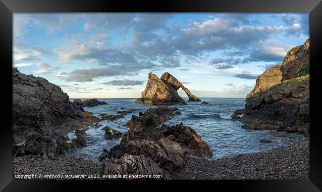 Bow Fiddle Rock golden hour Framed Print by Anthony McGeever