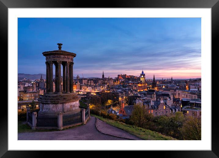 Edinburgh City Lights  Framed Mounted Print by Anthony McGeever