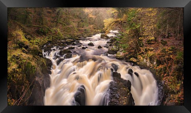 Black Linn Falls Dunkeld  Framed Print by Anthony McGeever