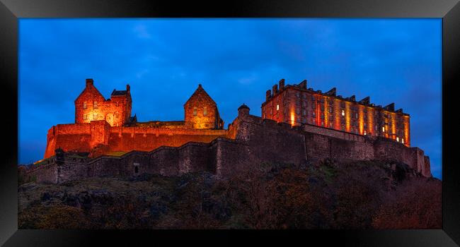 Edinburgh Castle at night  Framed Print by Anthony McGeever