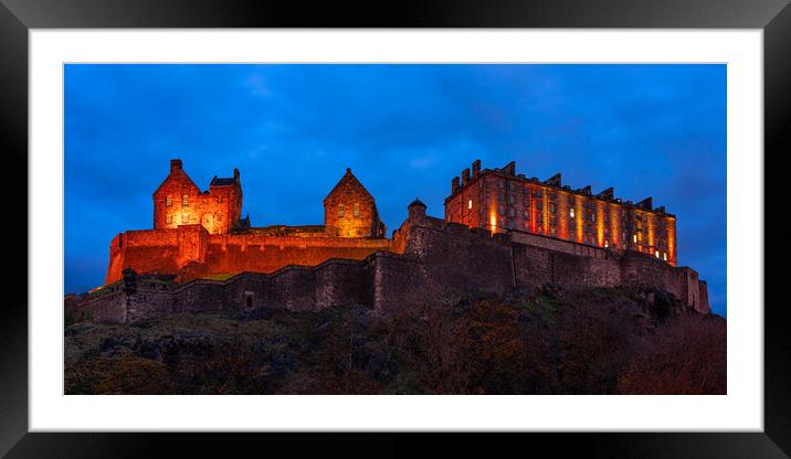 Edinburgh Castle at night  Framed Mounted Print by Anthony McGeever