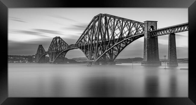 Forth Bridge black and white  Framed Print by Anthony McGeever