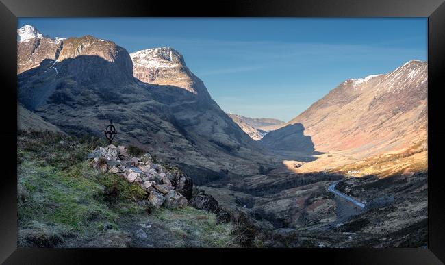 Glencoe valley from the Ralston Cairn  Framed Print by Anthony McGeever