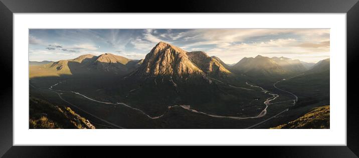 Glen Etive sunset panorama  Framed Mounted Print by Anthony McGeever