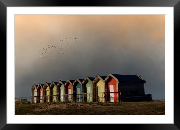Blyth Beach Huts  Framed Mounted Print by Anthony McGeever