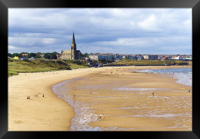 Long sands Beach and St Georges Framed Print by Anthony McGeever