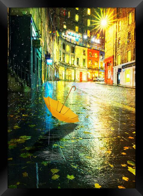 Autumn rain on West Bow Framed Print by Anthony McGeever