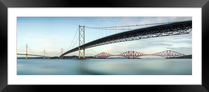 The Three Bridges at South Queensferry Framed Mounted Print by Anthony McGeever
