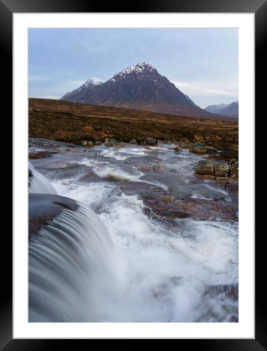 Buachaille Etive Mor and the river Etive Framed Mounted Print by Anthony McGeever