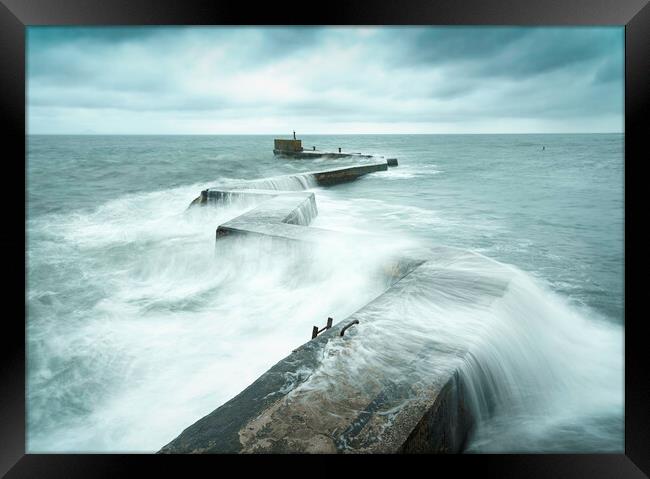 St Monans Breakwater Zig Zag Pier  Framed Print by Anthony McGeever