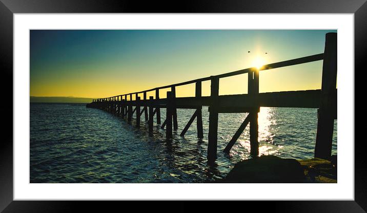 Culross Pier Sunset  Framed Mounted Print by Anthony McGeever