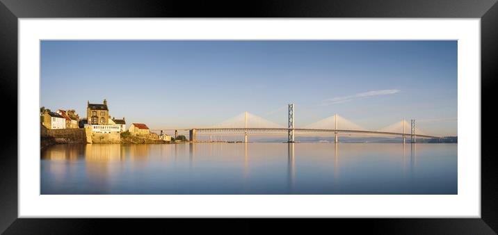 South Queensferry and the two bridges Framed Mounted Print by Anthony McGeever