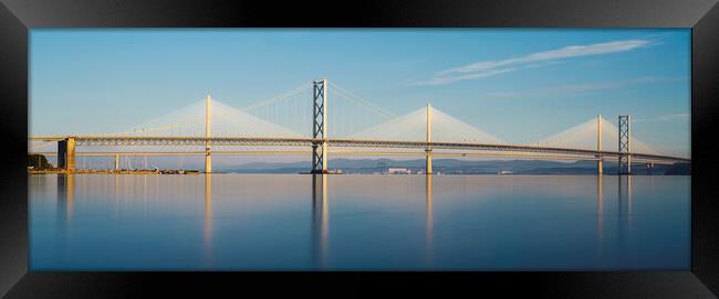 The Forth Road Bridge and Queensferry Crossing  Framed Print by Anthony McGeever