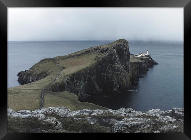 A moody afternoon on Neist Point  Framed Print by Anthony McGeever