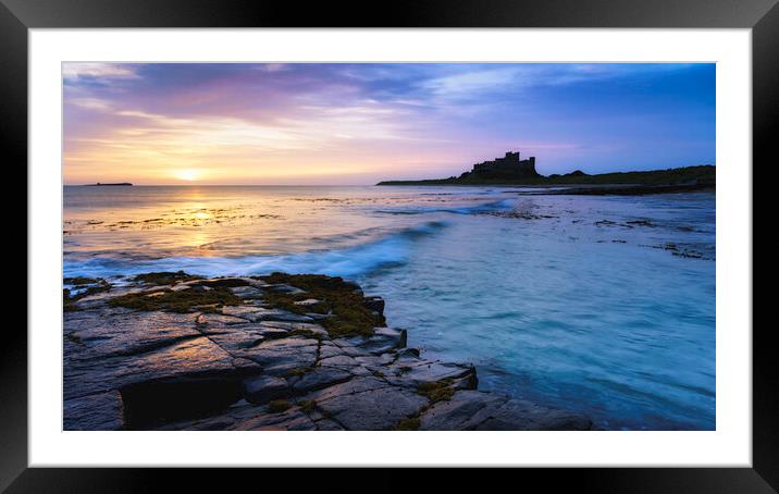 Bamburgh Castle Sunrise  Framed Mounted Print by Anthony McGeever