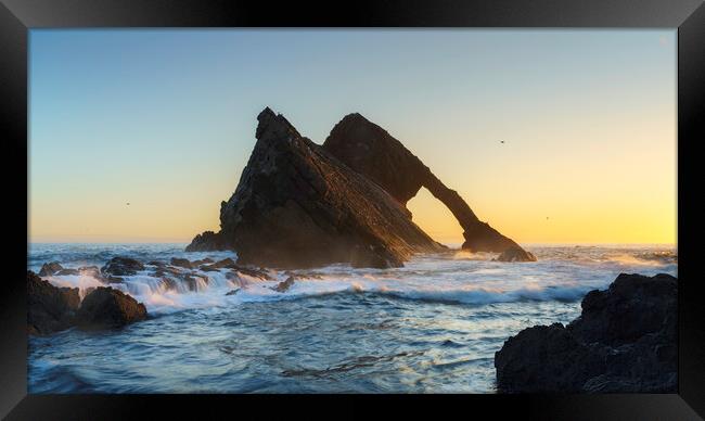 Golden Sunrise on Bow Fiddle Rock Framed Print by Anthony McGeever