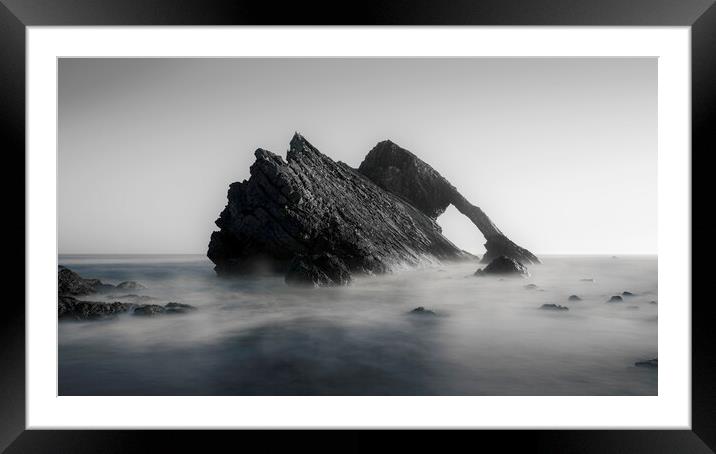 Bow Fiddle Rock Black and White Framed Mounted Print by Anthony McGeever
