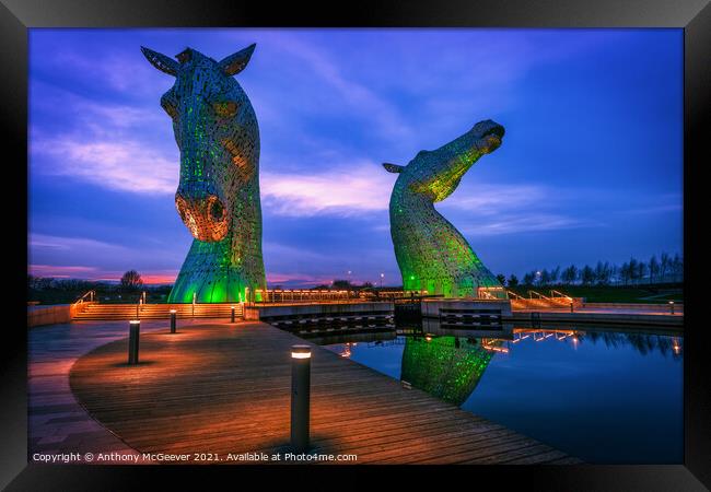 The Kelpies Framed Print by Anthony McGeever