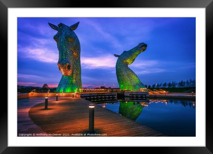 The Kelpies Framed Mounted Print by Anthony McGeever
