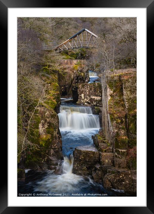 Bracklinn Falls Callander Scotland scottish landsc Framed Mounted Print by Anthony McGeever