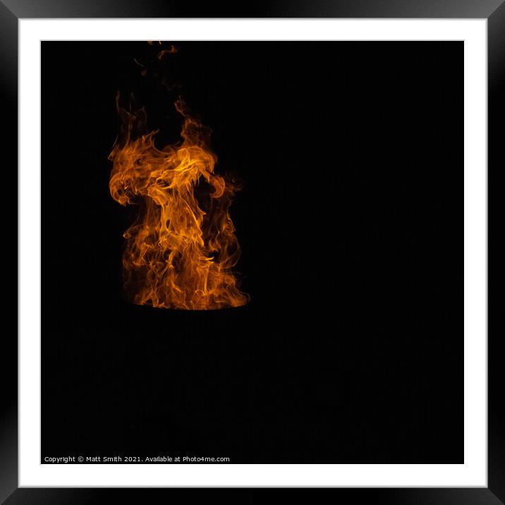 Fire in the dark Framed Mounted Print by Matt Smith