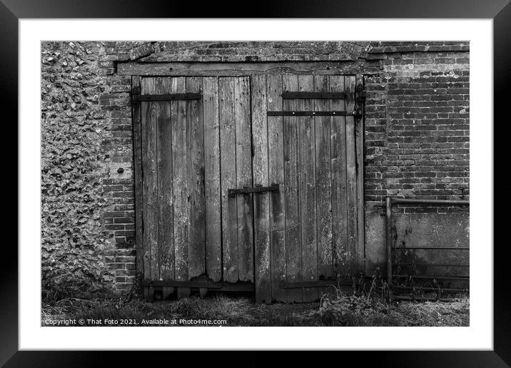 Building  Barn doors in a deserted farm yard Framed Mounted Print by That Foto