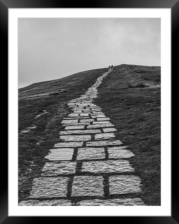 Mam Tor Path in Monochrome to the top of Mam Tor Framed Mounted Print by That Foto