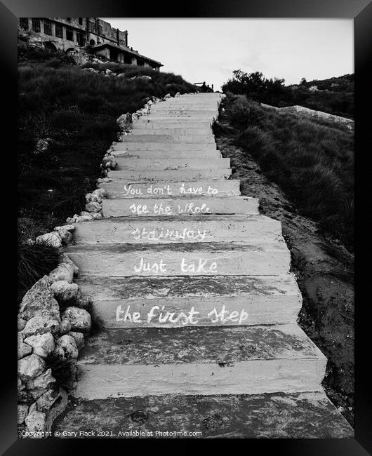 Inspirational Steps Monochrome in Malta Framed Print by That Foto