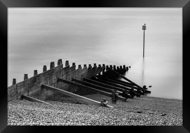 Tankerton Beach Early morning in black and white Framed Print by That Foto