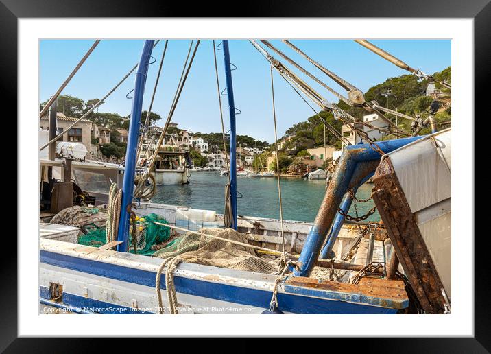 Fishing boat in the Port of Cala Figuera, Majorca Framed Mounted Print by MallorcaScape Images