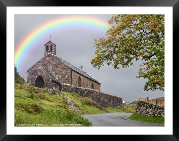 Buttermere church, after the rain Framed Mounted Print by Sue Walker