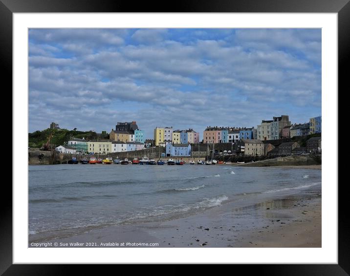 Tenby Harbour Framed Mounted Print by Sue Walker