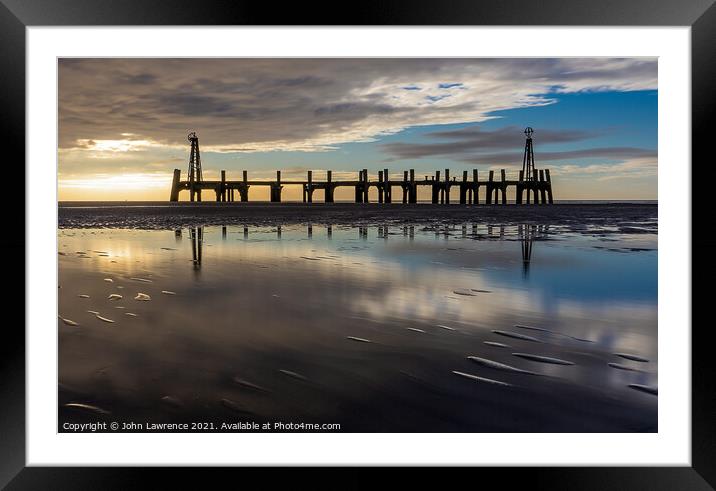 Lytham St Annes Jetty  Framed Mounted Print by John Lawrence