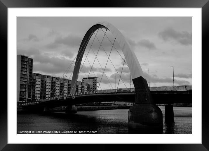 Glasgow Clyde Arc Framed Mounted Print by Chris Pownell