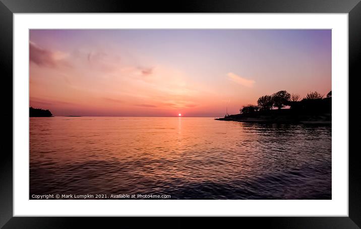 Croatian sunset  Framed Mounted Print by Mark Lumpkin