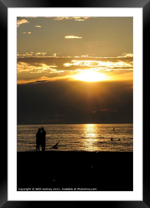 Sunset Couple Framed Mounted Print by Beth Rodney