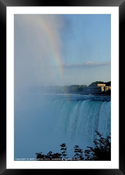 Niagara Falls Rainbow Framed Mounted Print by Beth Rodney