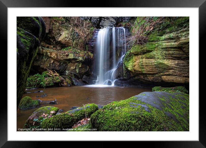 Roughting Linn Waterfall, Magical Waterfall Framed Mounted Print by Jonathan Bird