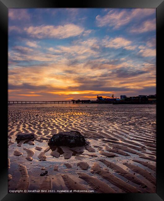 Sunset on Southend-on-Sea Framed Print by Jonathan Bird