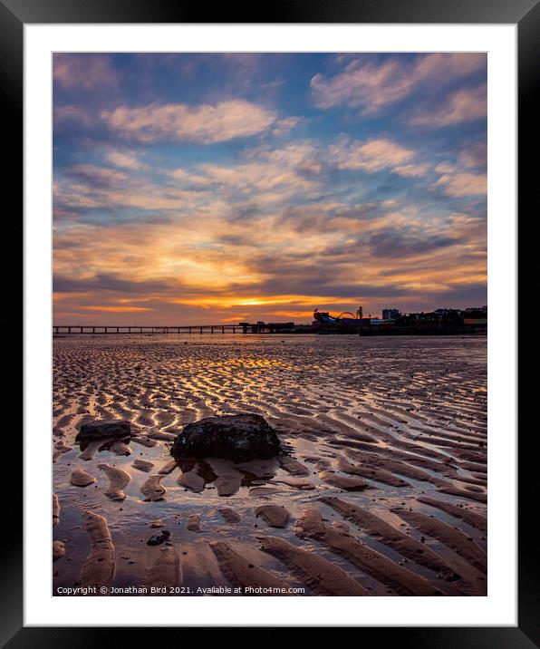 Sunset on Southend-on-Sea Framed Mounted Print by Jonathan Bird