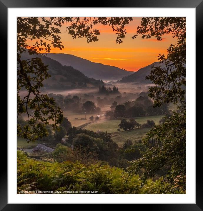 Valley sunset Framed Mounted Print by paul reynolds