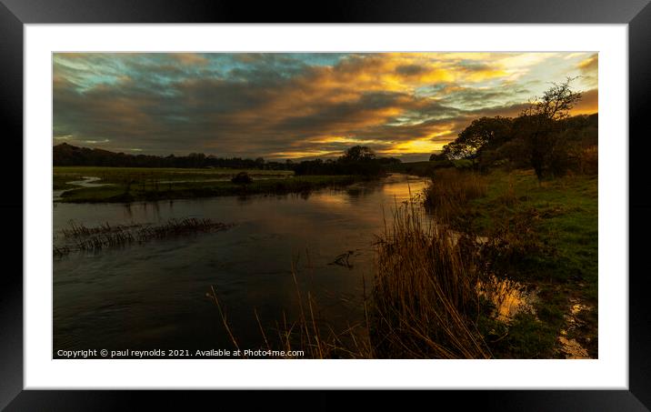 Sunrise at Ogmore river  Framed Mounted Print by paul reynolds