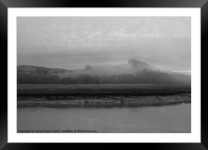 Misty morning on the River Torridge Framed Mounted Print by James Moore