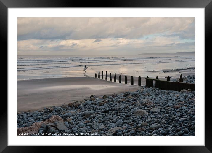 Catch the last wave Framed Mounted Print by James Moore