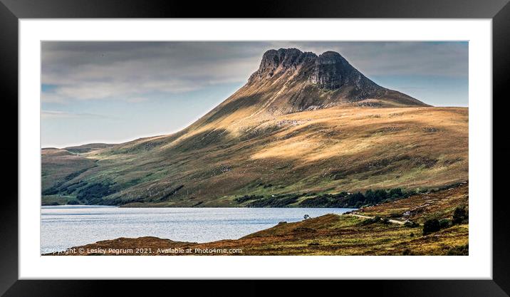 Stac Pollaidh in Sunlight Scotland Framed Mounted Print by Lesley Pegrum